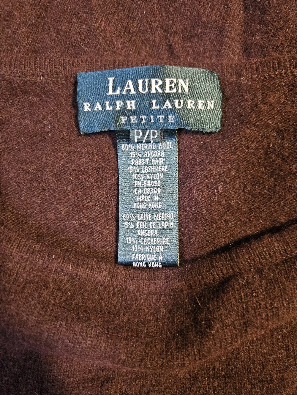 Vintage Ralph Lauren Women's Dark Brown Boatneck Sweater - Picture 3 of 3